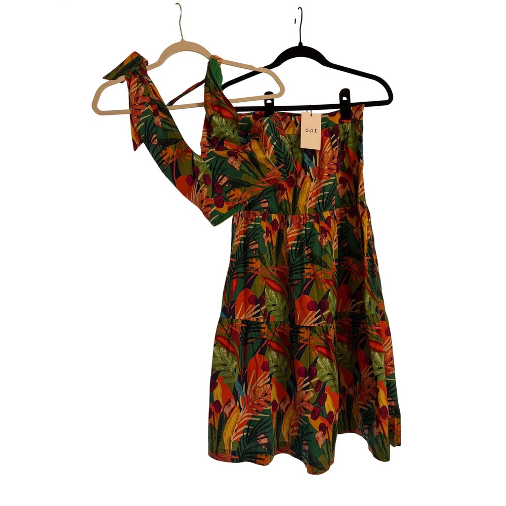 O.P.T NEW Tropical 2 piece Set Midi Skirt Halter‎ Top Size XS